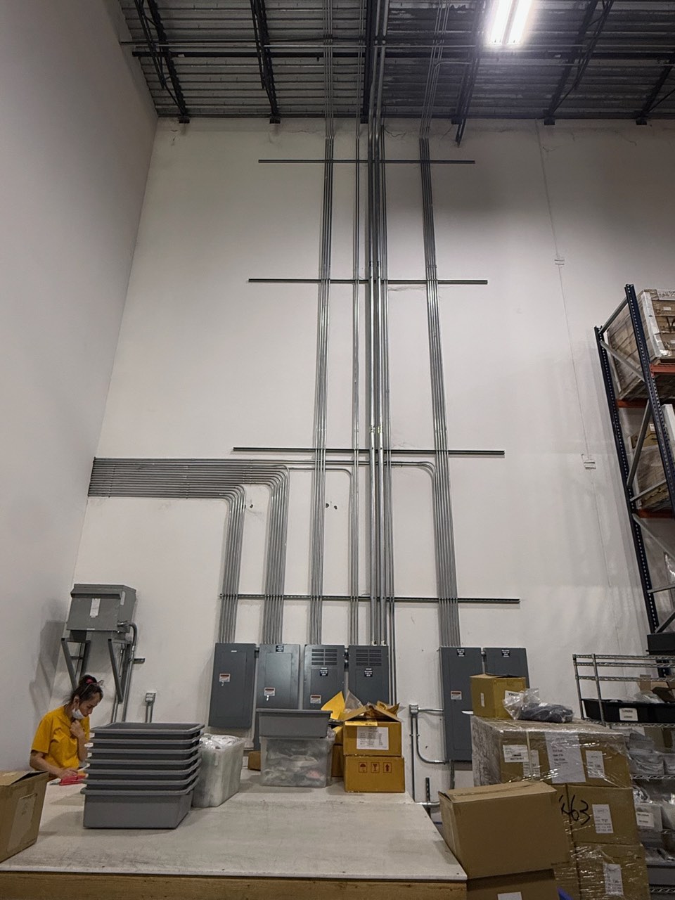 Warehouse lighting and wiring project in Houston